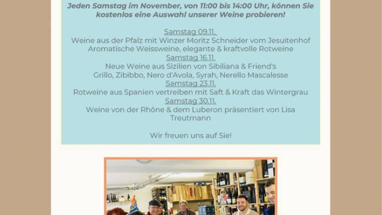 Wein­pro­ben im Wein­La­ger